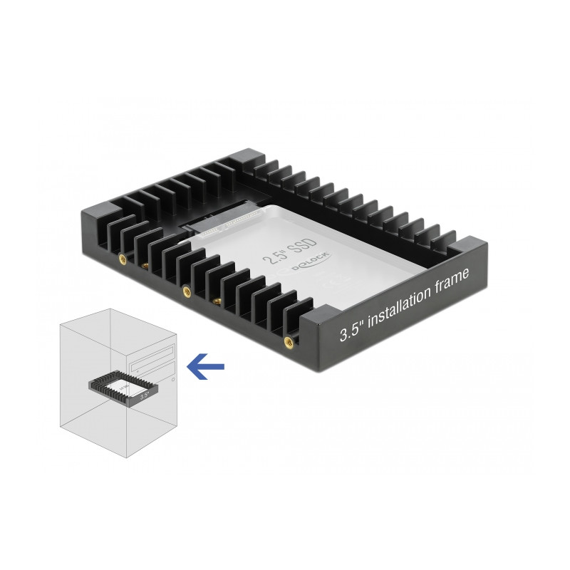 Delock 3.5″ Einbaurahmen für 2.5″ SATA Laufwerk schwarz