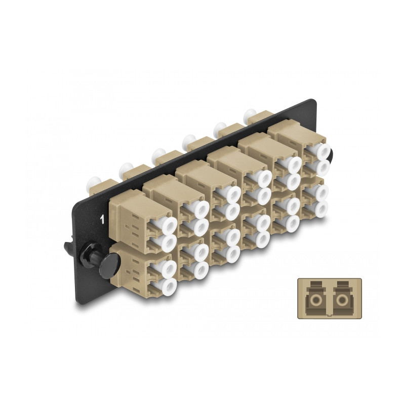 Delock LWL Adapter Panel LC Duplex OM1 / OM2 12 Port beige