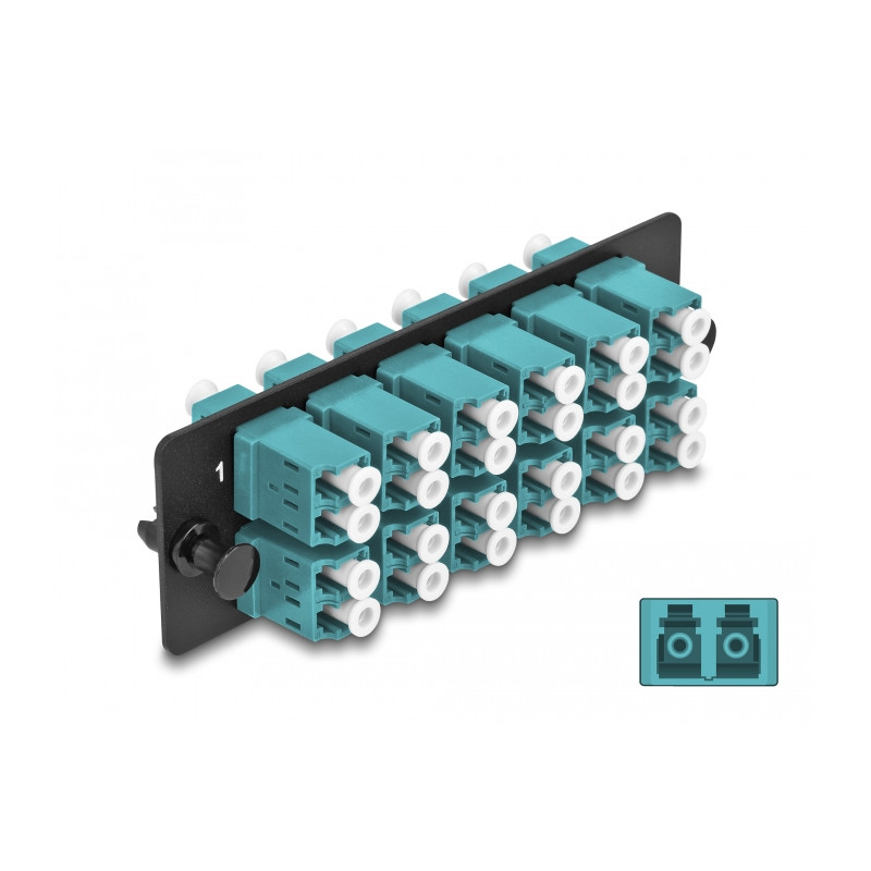 Delock LWL Adapter Panel LC Duplex OM4 12 Port aqua