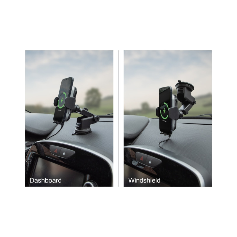 Delock Wireless Car Charger Smartphone Halterung mit Ladefunktion und Kühlung 15 W - Qi