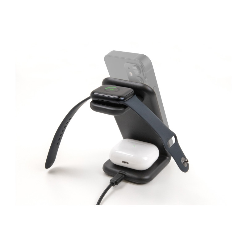 Delock Wireless Charger 3 in 1 mit 2 Ladespulen 5 W / 5 W / 15 W