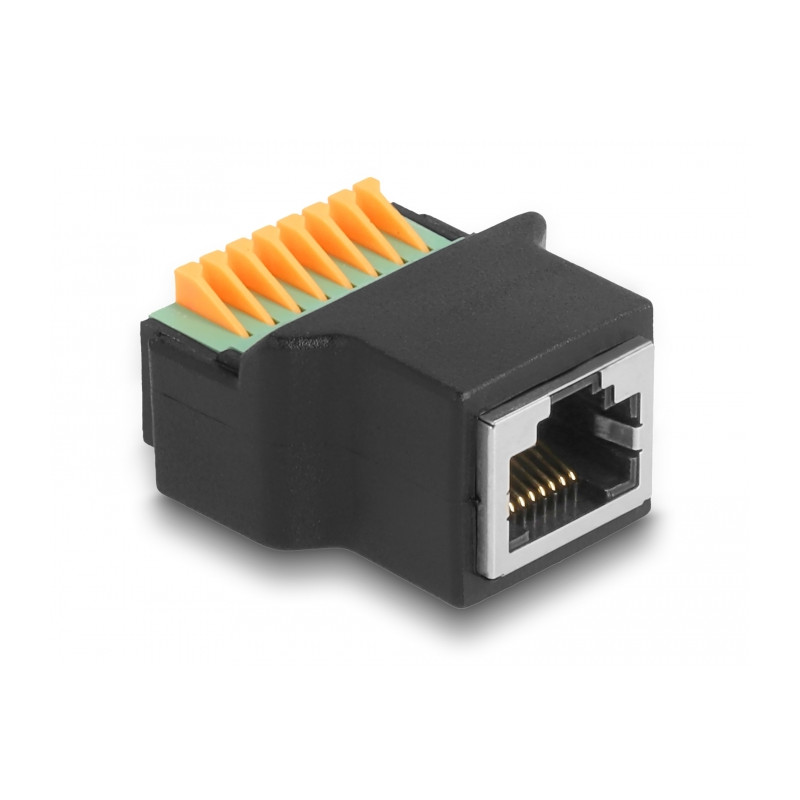 Delock RJ45 Buchse zu Terminalblock mit Drucktaster Adapter