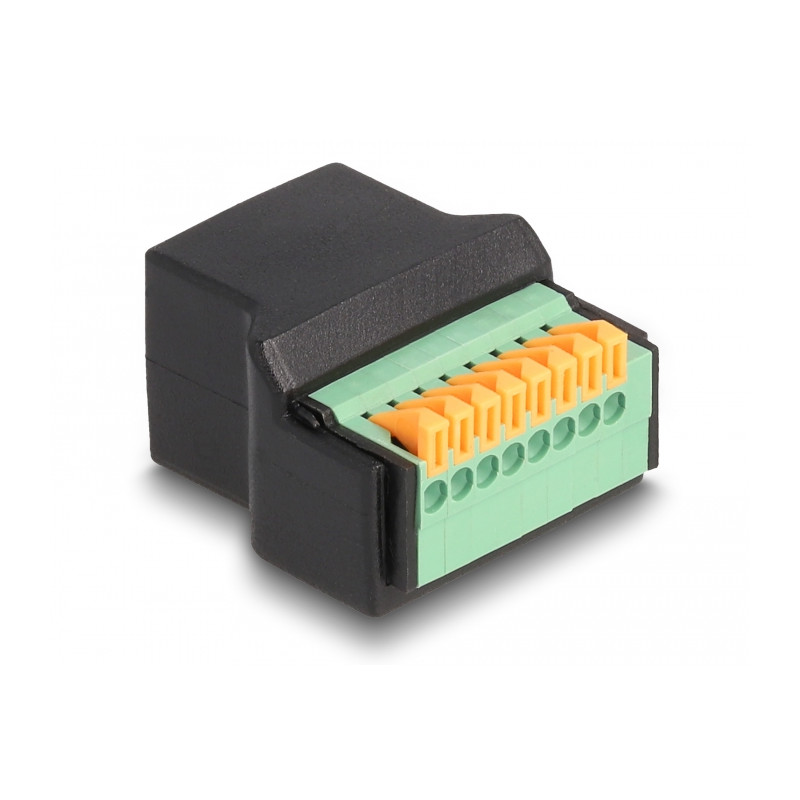 Delock RJ45 Buchse zu Terminalblock mit Drucktaster Adapter