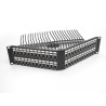 Delock 19″ Keystone Patchpanel 48 Port mit Entlastungsschiene 2 HE gewinkelt schwarz