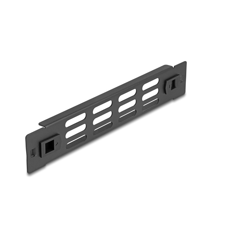 Delock 10″ Netzwerkschrank Panel mit Lüftungsschlitzen werkzeugfrei 1 HE schwarz
