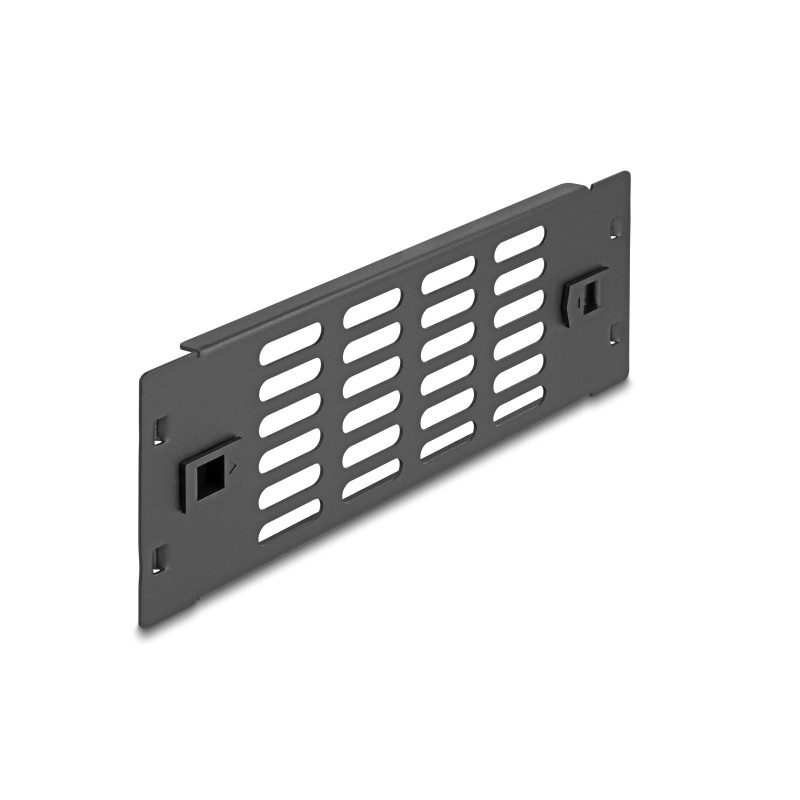 Delock 10″ Netzwerkschrank Panel mit Lüftungsschlitzen werkzeugfrei 2 HE schwarz