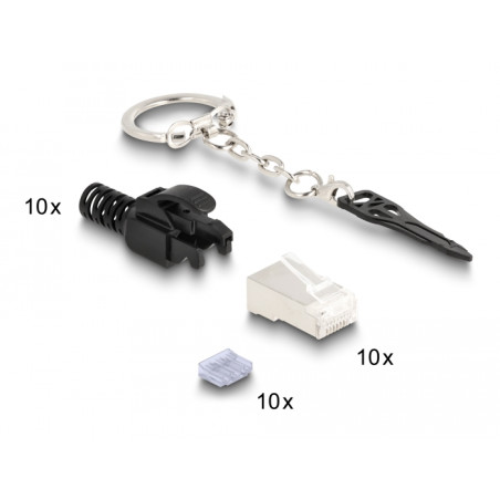 Delock RJ45 Modularer Stecker Cat.6A verschließbar 10er Set