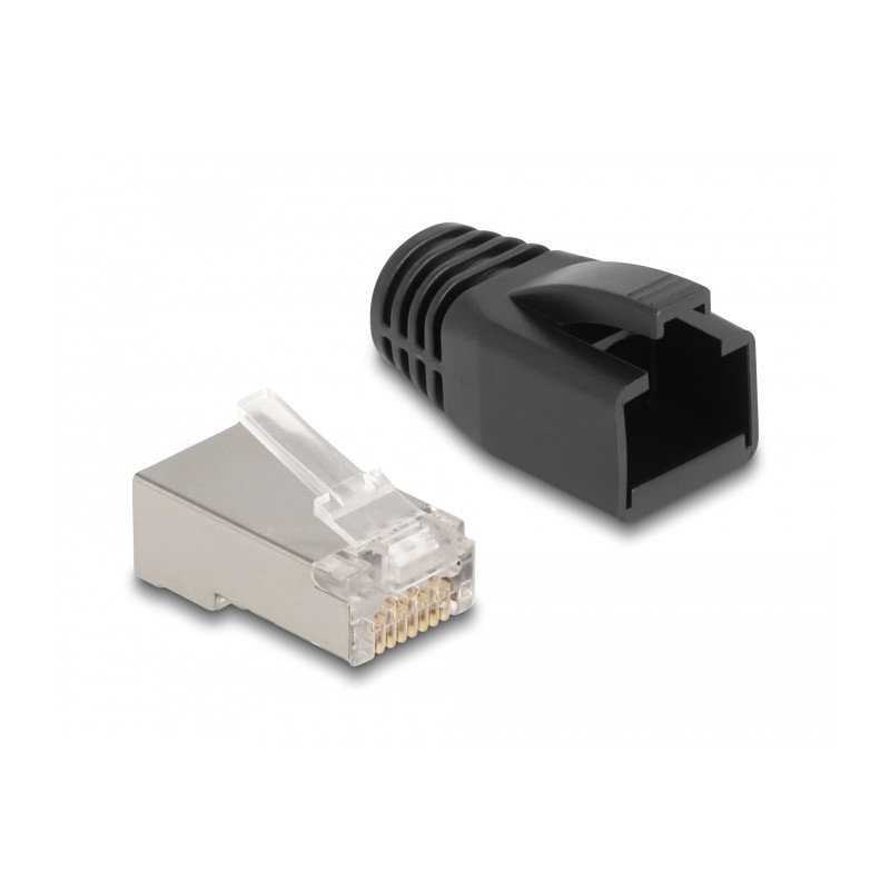 Delock RJ50 Modularer Stecker Cat.5e mit Knickschutztülle 25er Set