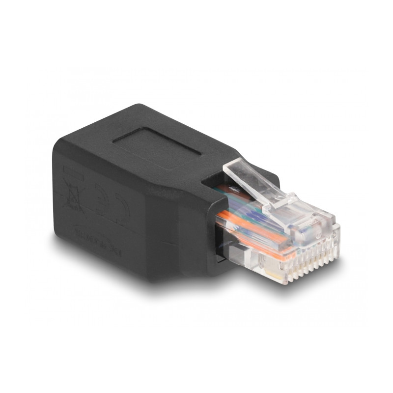 Delock Adapter RJ50 Stecker zu Buchse Belegung 1:1 schwarz