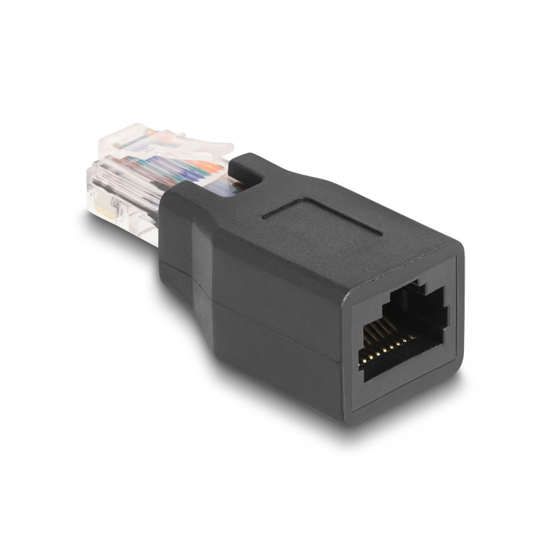 Delock Adapter RJ50 Stecker zu Buchse Belegung 1:1 schwarz