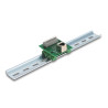 Delock RJ45 Buchse zu Terminalblock mit Drucktaster für Hutschiene gewinkelt
