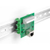 Delock RJ45 Buchse zu Terminalblock mit Drucktaster für Hutschiene gewinkelt