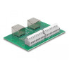 Delock RJ45 2 x Buchse zu 2 x Terminalblock mit Drucktaster für Hutschiene