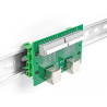Delock RJ45 2 x Buchse zu 2 x Terminalblock mit Drucktaster für Hutschiene