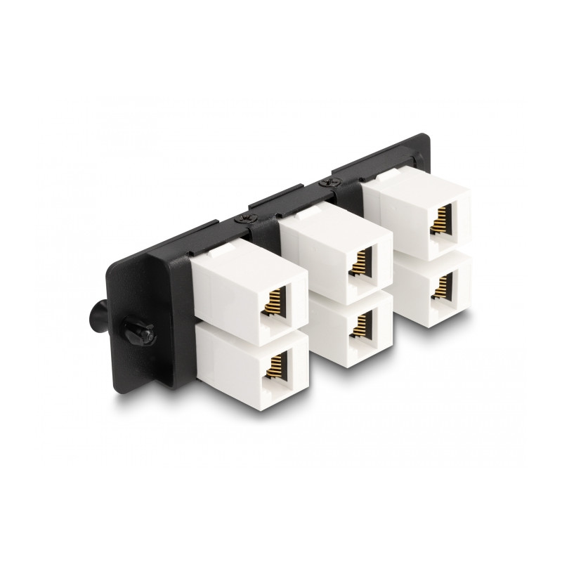 Delock Keystone Adapter Panel 6 Port schwarz