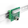 Delock RJ50 Buchse zu Terminalblock mit Drucktaster für Hutschiene gewinkelt