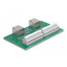 Delock RJ50 2 x Buchse zu 2 x Terminalblock mit Drucktaster für Hutschiene