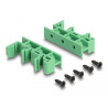 Delock RJ50 2 x Buchse zu 2 x Terminalblock mit Drucktaster für Hutschiene