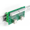 Delock RJ50 2 x Buchse zu 2 x Terminalblock mit Drucktaster für Hutschiene
