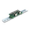 Delock RJ50 2 x Buchse zu 2 x Terminalblock mit Drucktaster für Hutschiene gewinkelt