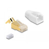 Delock RJ45 Modularer Stecker mit Zugentlastung und Knickschutztülle für Cat.7 Rundkabel 25er Set