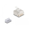 Delock RJ45 Modularer Stecker Cat.6A für Slim und Flachbandkabel 100er Set
