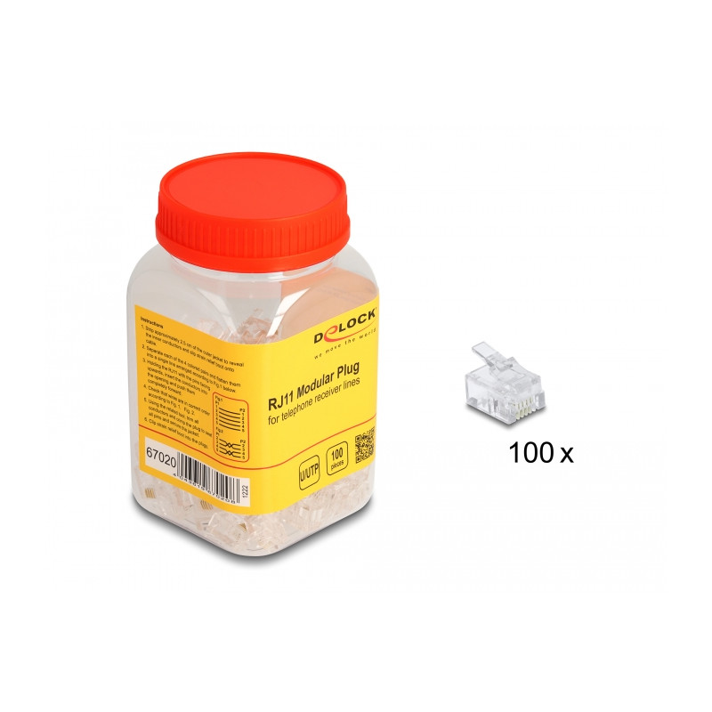 Delock RJ11 Modularer Stecker 100 Stück