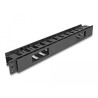 Delock 19″ Kabelmanagement Rangierpanel mit 2 Öffnungen 1 HE schwarz Kunststoff