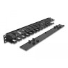 Delock 19″ Kabelmanagement Rangierpanel mit 2 Öffnungen 1 HE schwarz Kunststoff