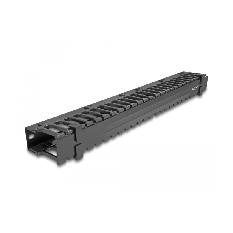Delock 19″ Kabelmanagement Rangierpanel mit 3 Öffnungen 1 HE schwarz
