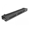 Delock 19″ Kabelmanagement Rangierpanel mit 3 Öffnungen 1 HE schwarz