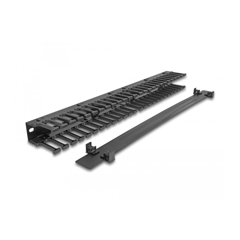 Delock 19″ Kabelmanagement Rangierpanel mit 3 Öffnungen 1 HE schwarz