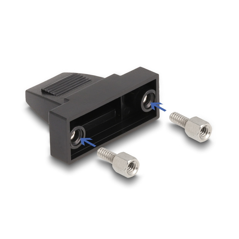 Delock Gehäuse für D-Sub 9 Pin Stecker / Buchse Kunststoffgehäuse für Flachbandkabel