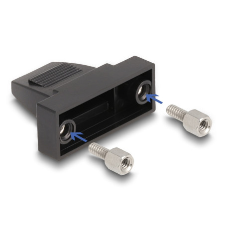 Delock Gehäuse für D-Sub 9 Pin Stecker / Buchse Kunststoffgehäuse für Flachbandkabel
