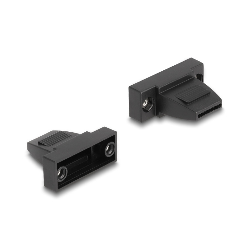 Delock Gehäuse für D-Sub 9 Pin Stecker / Buchse Kunststoffgehäuse für Flachbandkabel
