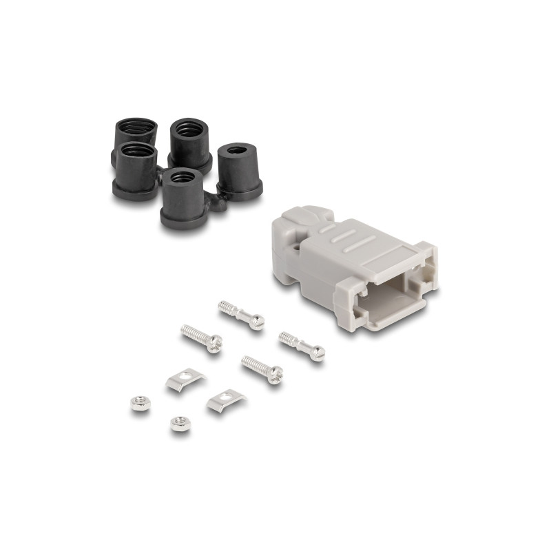 Delock Gehäuse für D-Sub 9 Pin Stecker / Buchse mit Gummidichtungen