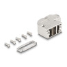 Delock Gehäuse für D-Sub 9 Pin Stecker / Buchse mit Metallhalterung 90° gewinkelt Zinklegierung