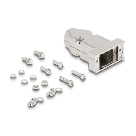 Delock Gehäuse für D-Sub 9 Pin Stecker / Buchse mit Zugentlastung Zinklegierung