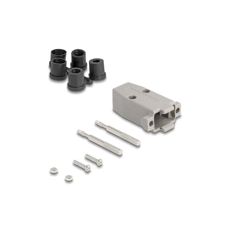 Delock Gehäuse für D-Sub 9 Pin Stecker / Buchse mit Gummidichtungen