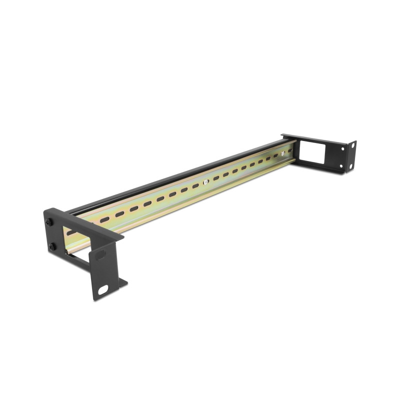 Delock 19″ Hutschienenpanel mit seitlicher Kabeldurchführung 1 HE schwarz