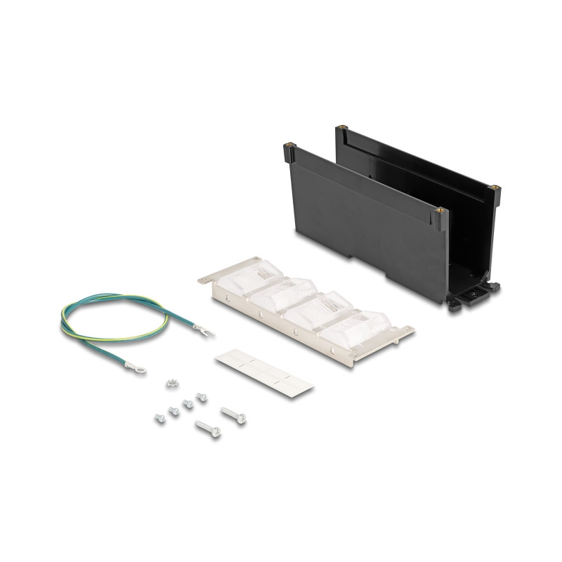 Delock Keystone Halterung 8 Port neigbar für Hutschiene oder Wandmontage