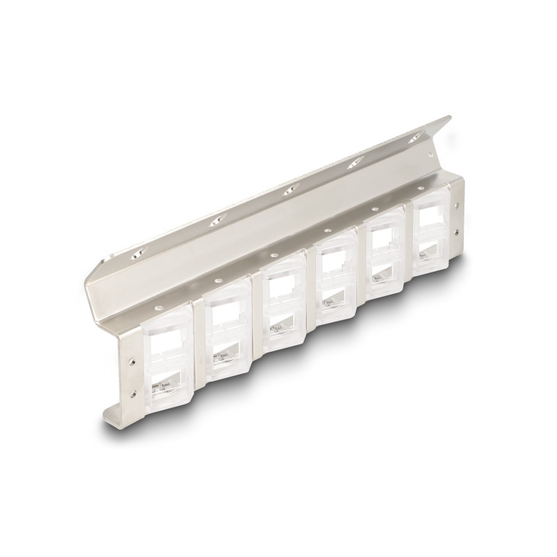Delock Keystone Halterung 12 Port neigbar für 10″ oder 19″ Rack und Wandmontage