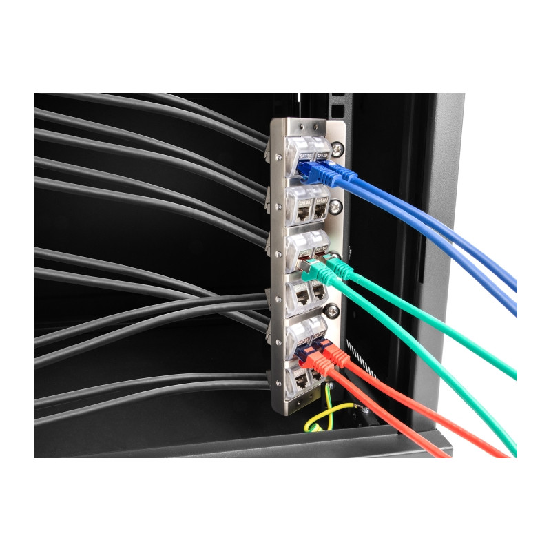 Delock Keystone Halterung 12 Port neigbar für 10″ oder 19″ Rack und Wandmontage