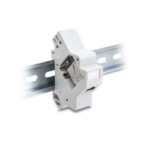Delock Keystone Halterung für Hutschiene mit Erdung grau