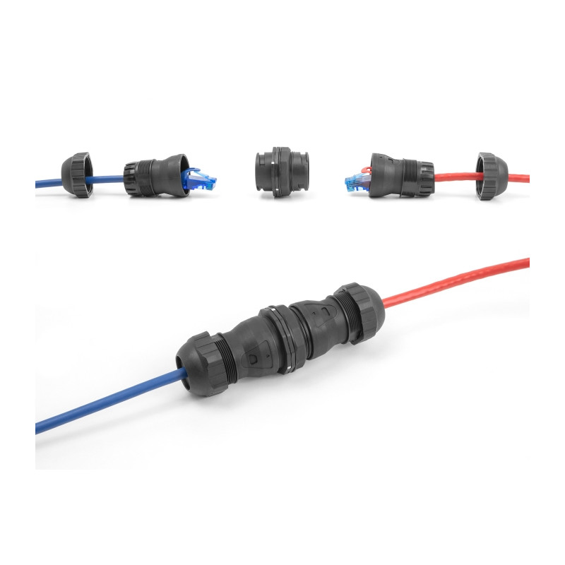 Delock Kabelverbinder RJ45 Buchse zu RJ45 Buchse Cat.6A IP68 staub- und wasserdicht