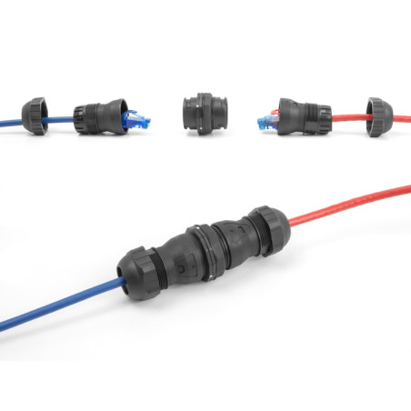 Delock Kabelverbinder RJ45 Buchse zu RJ45 Buchse Cat.6A IP68 staub- und wasserdicht