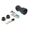 RJ45 Stecker feldkonfektionierbar Cat.6A mit Durchführungskupplung passend für Delock Artikel 67047 und 67048 IP68 staub- und wa