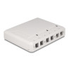 Delock Keystone Leergehäuse 6 Port für Glasfaser und Netzwerk weiß