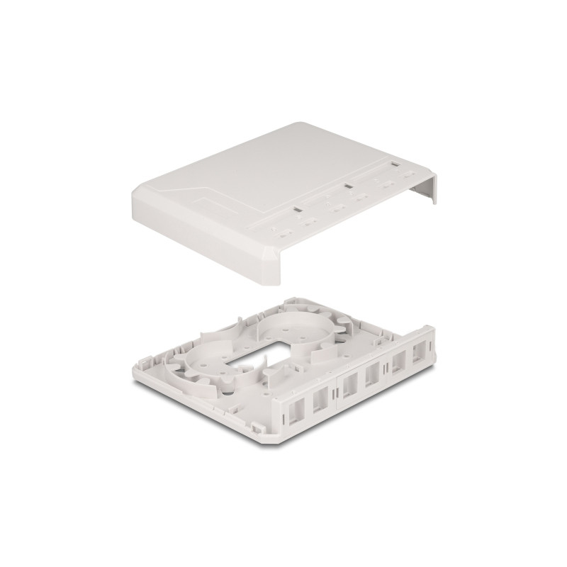 Delock Keystone Leergehäuse 6 Port für Glasfaser und Netzwerk weiß