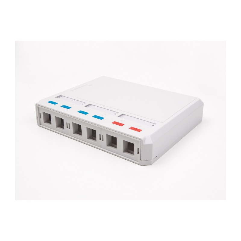 Delock Keystone Leergehäuse 6 Port für Glasfaser und Netzwerk weiß